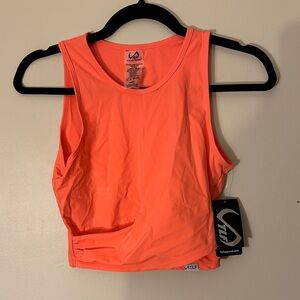 Vibrant Coral revive gym crop top  by TLF